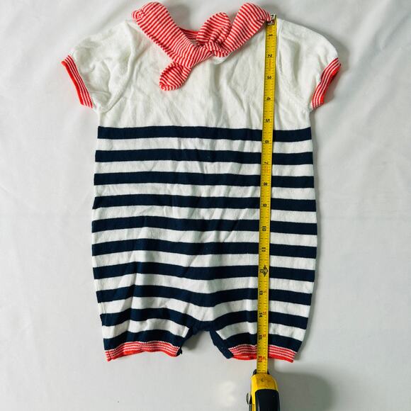 Vintage Nautical Striped Sailor Lightweight Romper - Picture 7 of 10
